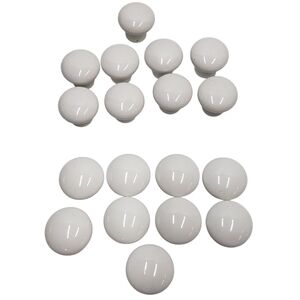 Set of White Ceramic Knobs 18 Pieces Classic Style